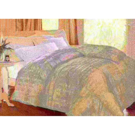 Blue Ridge 400 TC Windowpane White Goose Down Comforter, Ivory, Full/Queen 013417